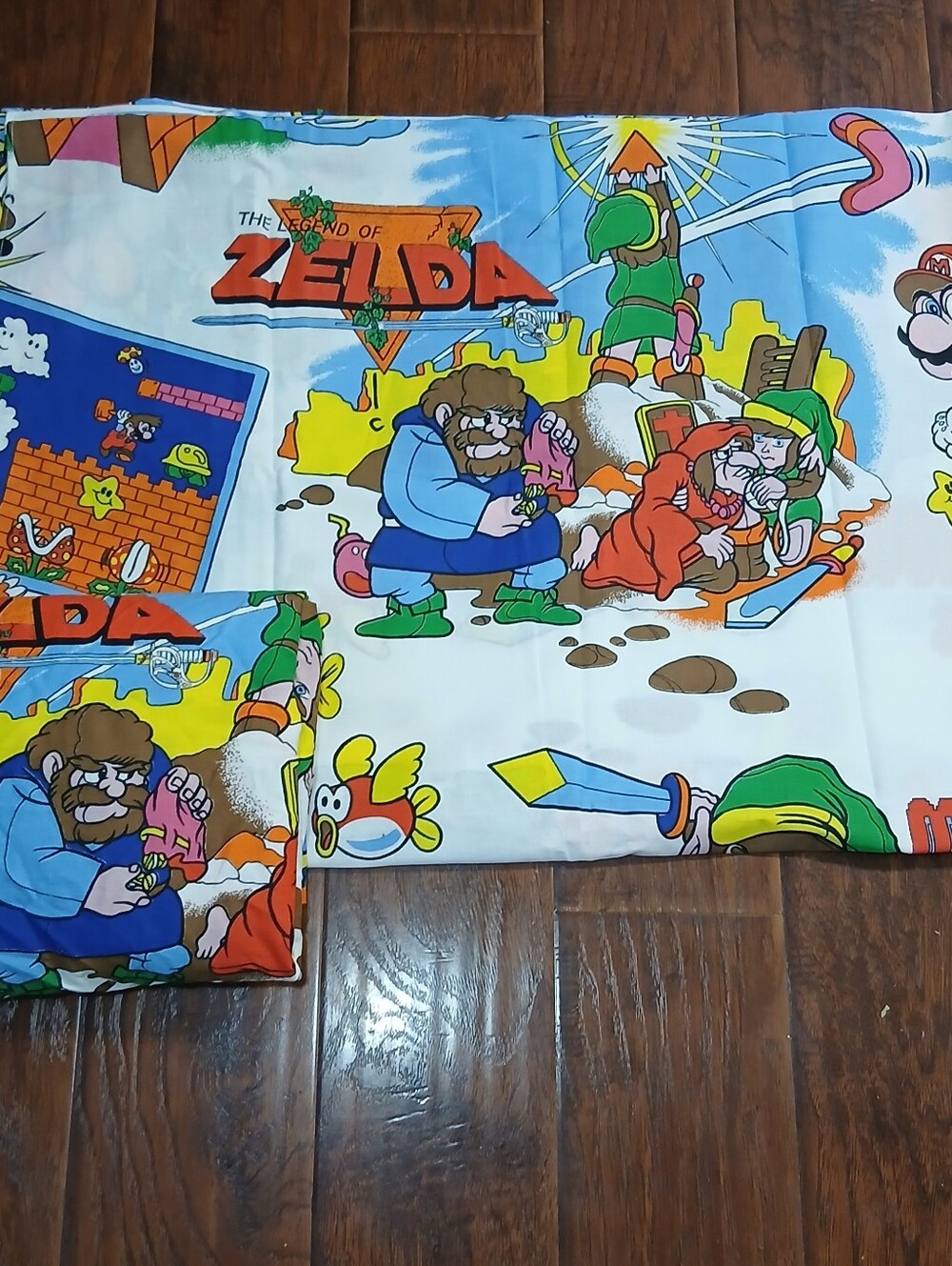 1988 Nintendo Super Mario Bros Zelda Twin Sheet Set Flat Sheet Mattress Cover